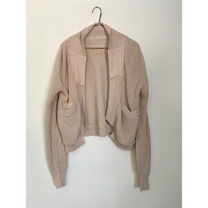 Free People We The Free open Cardigan size XS Cotton Tan Beige